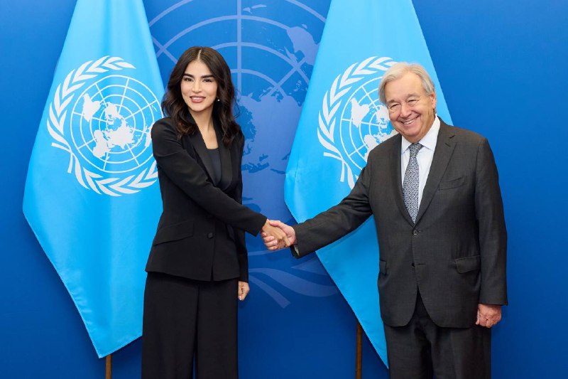 Saida Mirziyoyeva BMT qarorgohida Antoniu Guterrish bilan muloqot o‘tkazdi