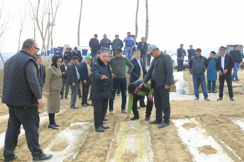 Bugun, Andijon viloyati Jalaquduq tumanidagi "Aliyorteks" klasterining yer maydonida plyonka ostiga chigitni ekish bo'yicha ko'rgazmali seminar bo'lib o'tdi.