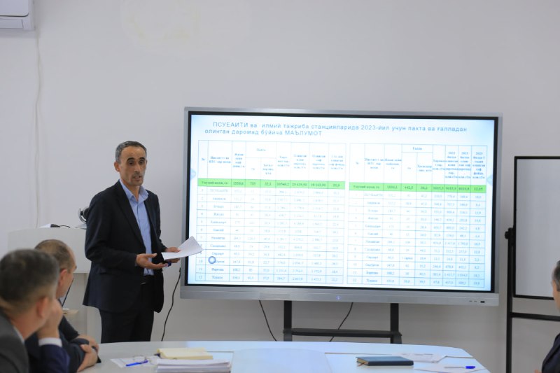 Milliy markazda bo'layotgan bugungi taqdimotlarda paxtachilik sohasiga ixtisoslashgan ilmiy-tadqiqot institutlari va ilmiy-tajriba stansiyalar vakillari qatnashmoqda.
